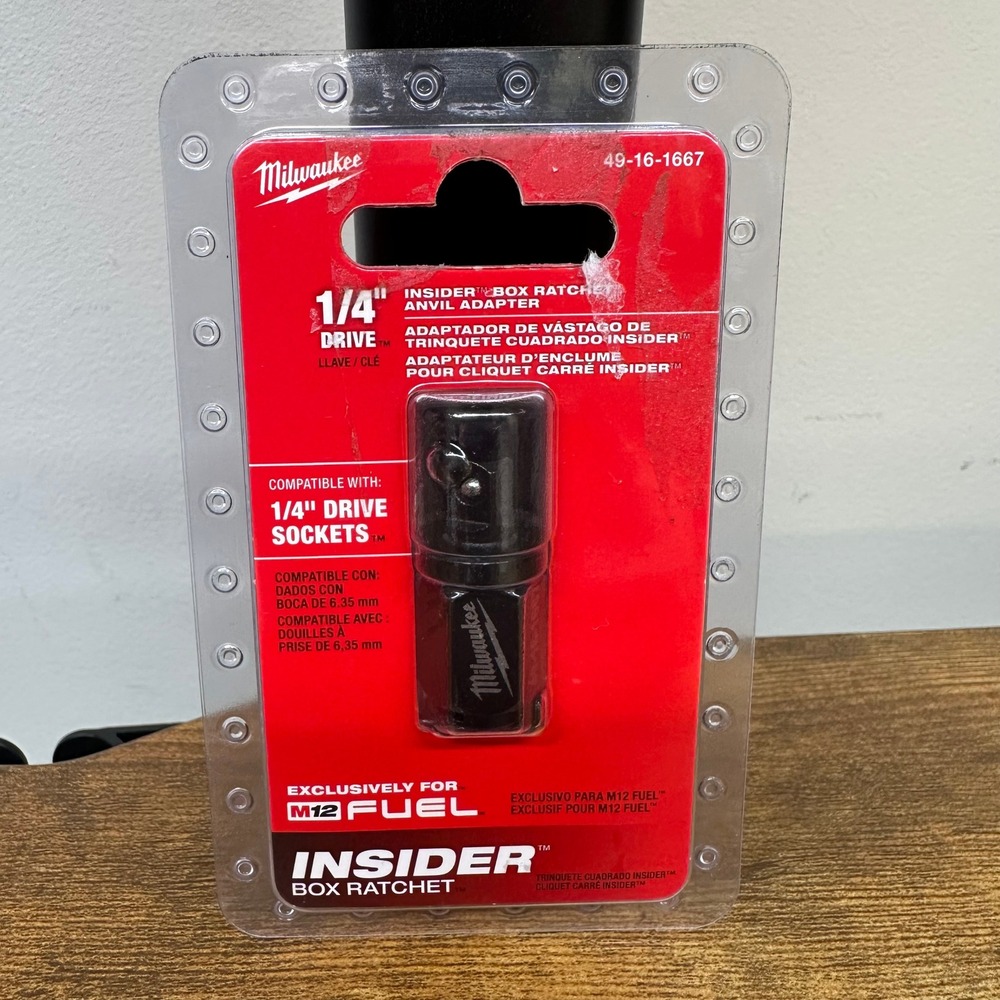 Milwaukee 49-16-1667 Insider Box Ratchet 1/4 Drive Anvil Adapter M12 FUEL